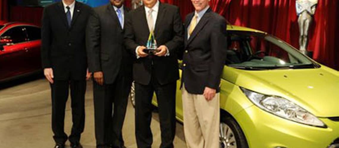 The Ford Motor Company has given its World Excellence Award to three Brose production facilities awarding the outstanding performance regarding quality, cost-effectiveness and delivery (f.l.t.r.): Derrick Kuzak, Group Vice President Global Product Development Ford Motor Company; Tony Brown, Group Vice President Global Purchasing Ford Motor Company; Jan Kowal, President Brose North America and Alan Mulally President and Chief Executive Officer Ford Motor Company.